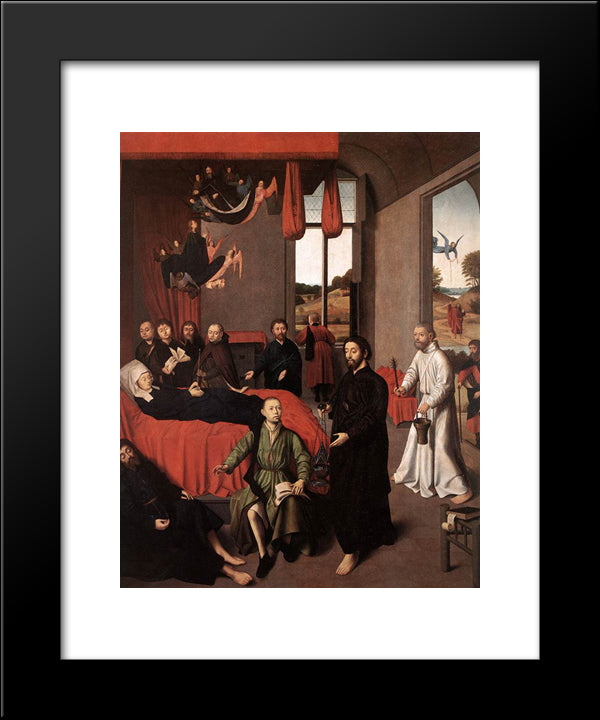 The Death Of The Virgin 20x24 Black Modern Wood Framed Art Print Poster by Christus, Petrus