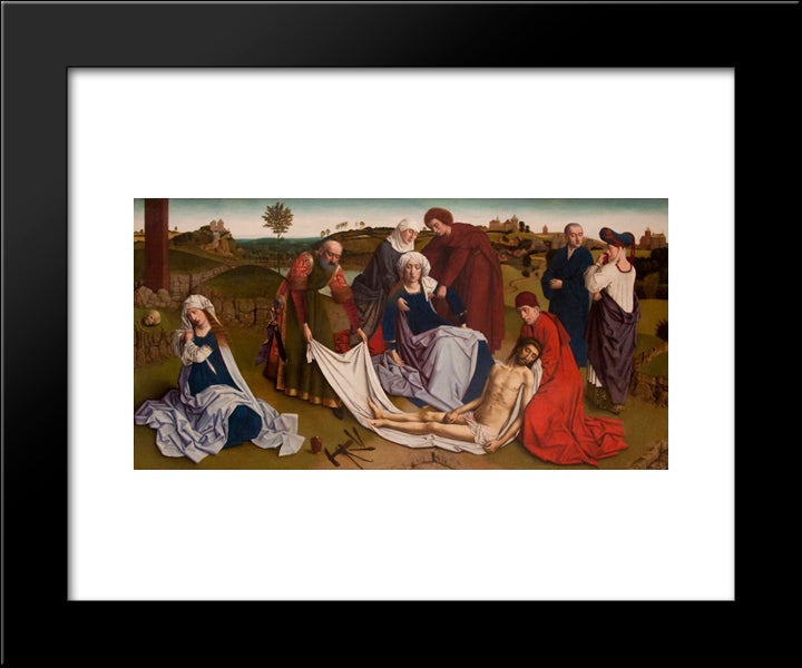 The Lamentation Over The Dead Christ 20x24 Black Modern Wood Framed Art Print Poster by Christus, Petrus