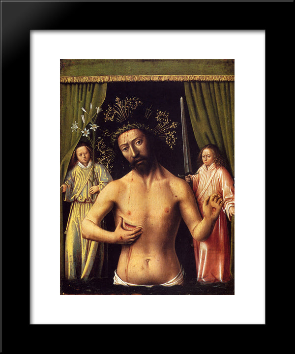 The Man Of Sorrows 20x24 Black Modern Wood Framed Art Print Poster by Christus, Petrus