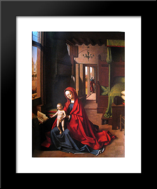 The Virgin And Child In A Gothic Interior 20x24 Black Modern Wood Framed Art Print Poster by Christus, Petrus