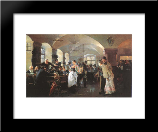 In The Brewery In Munich 20x24 Black Modern Wood Framed Art Print Poster by Laszlo, Philip de