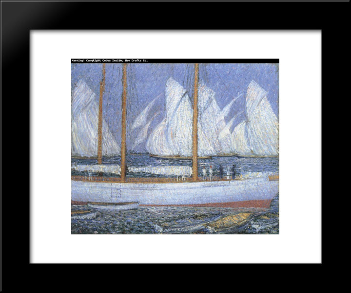 A Procession Of Yachts 20x24 Black Modern Wood Framed Art Print Poster by Steer, Philip Wilson