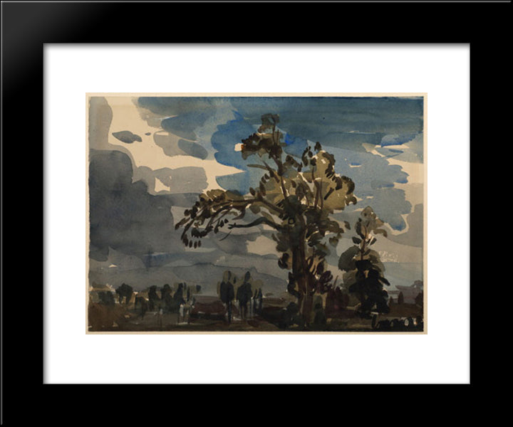 Landscape With Trees In Yorkshire 20x24 Black Modern Wood Framed Art Print Poster by Steer, Philip Wilson