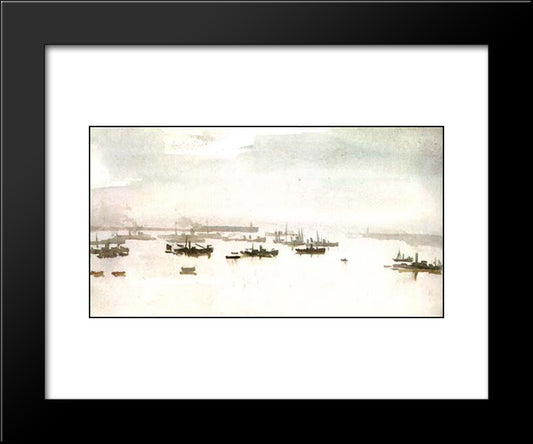 Minesweepers At Dover 20x24 Black Modern Wood Framed Art Print Poster by Steer, Philip Wilson