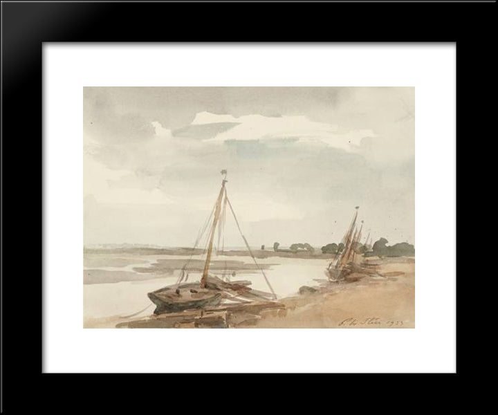 On The River Blackwater, Maldon 20x24 Black Modern Wood Framed Art Print Poster by Steer, Philip Wilson