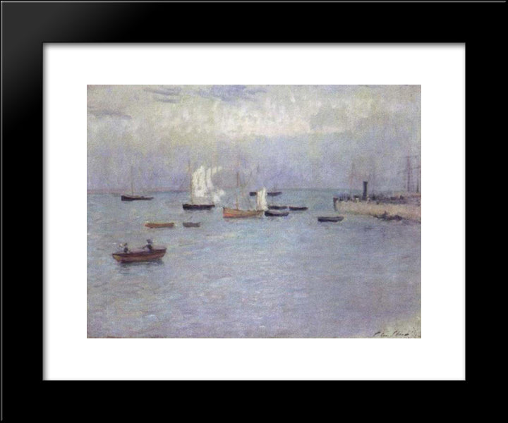 Poole Harbour 20x24 Black Modern Wood Framed Art Print Poster by Steer, Philip Wilson