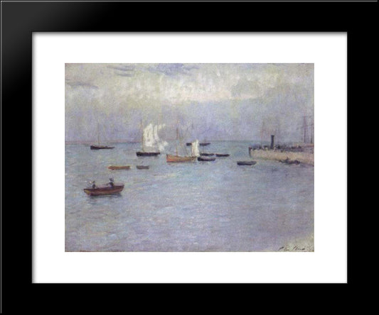 Poole Harbour 20x24 Black Modern Wood Framed Art Print Poster by Steer, Philip Wilson