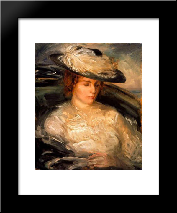 Portrait Of Miss Scobell In A Bathchair (The Convalescent) 20x24 Black Modern Wood Framed Art Print Poster by Steer, Philip Wilson