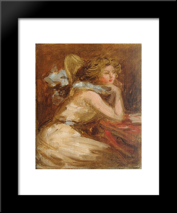 Seated Lady 20x24 Black Modern Wood Framed Art Print Poster by Steer, Philip Wilson