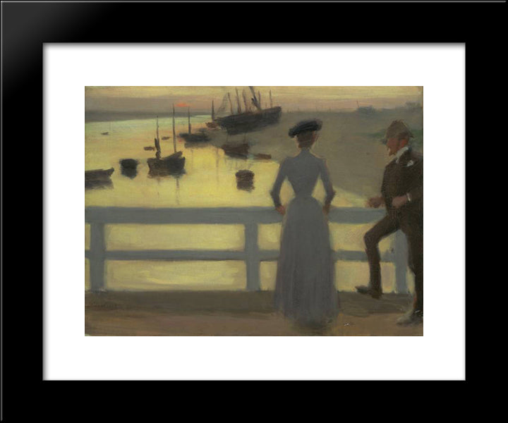The Bridge 20x24 Black Modern Wood Framed Art Print Poster by Steer, Philip Wilson