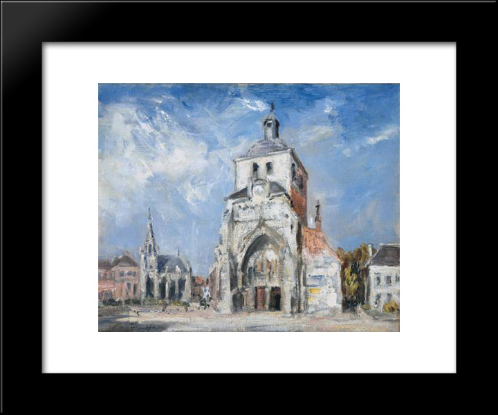 The Church At Montreuil 20x24 Black Modern Wood Framed Art Print Poster by Steer, Philip Wilson