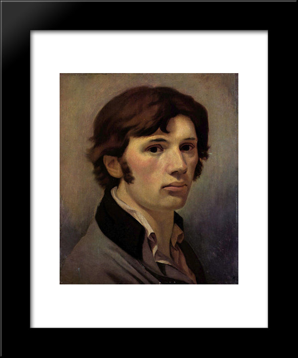 Self-Portrait 20x24 Black Modern Wood Framed Art Print Poster by Runge, Philipp Otto
