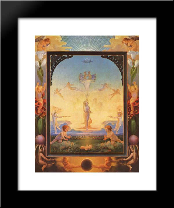 The Morning 20x24 Black Modern Wood Framed Art Print Poster by Runge, Philipp Otto