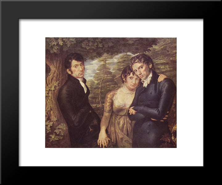 Wir Drei 20x24 Black Modern Wood Framed Art Print Poster by Runge, Philipp Otto