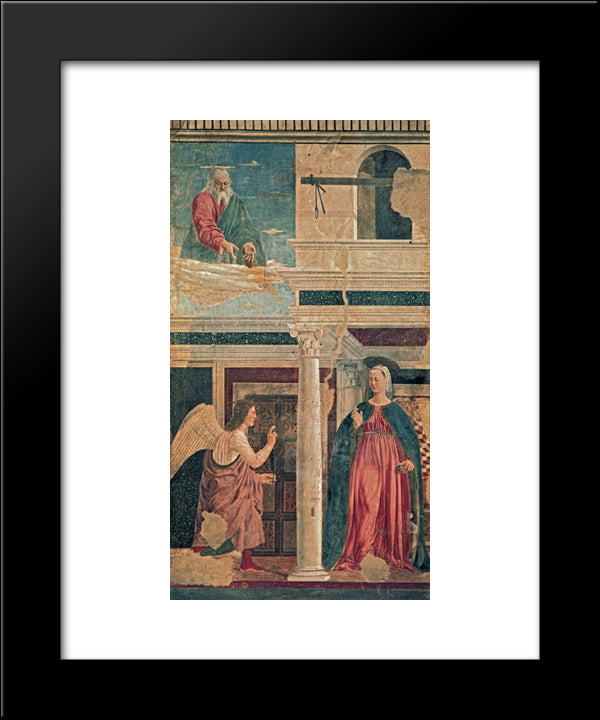 Annunciation 20x24 Black Modern Wood Framed Art Print Poster by Piero, della Francesca