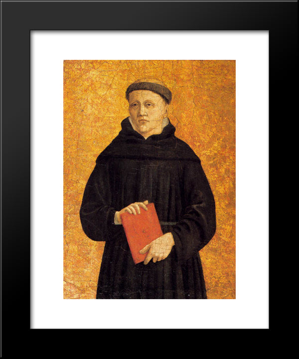 Augustinian Saint 20x24 Black Modern Wood Framed Art Print Poster by Piero, della Francesca