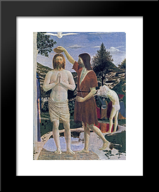 Baptism Of Christ (Detail) 20x24 Black Modern Wood Framed Art Print Poster by Piero, della Francesca