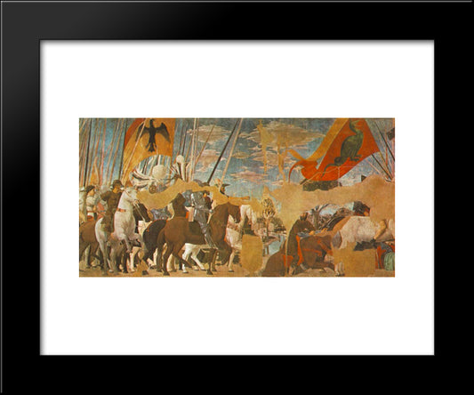 Battle Between Constantine And Maxentius 20x24 Black Modern Wood Framed Art Print Poster by Piero, della Francesca
