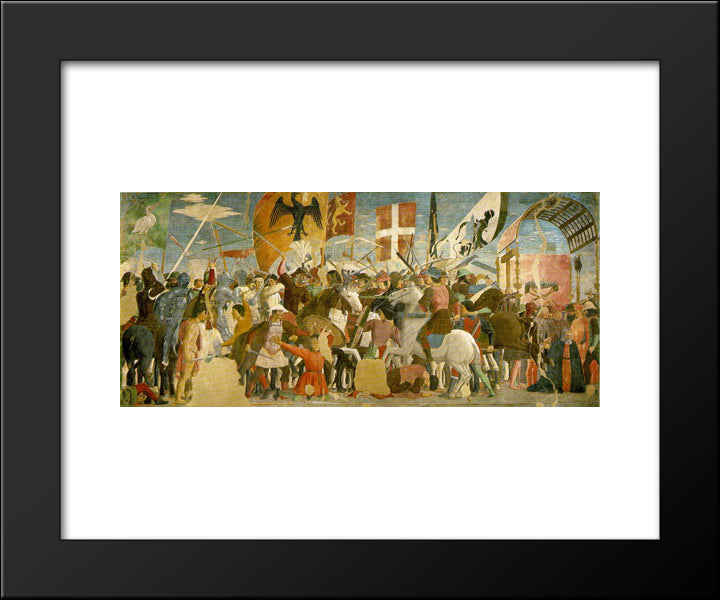 Battle Between Heraclius And Chosroes 20x24 Black Modern Wood Framed Art Print Poster by Piero, della Francesca