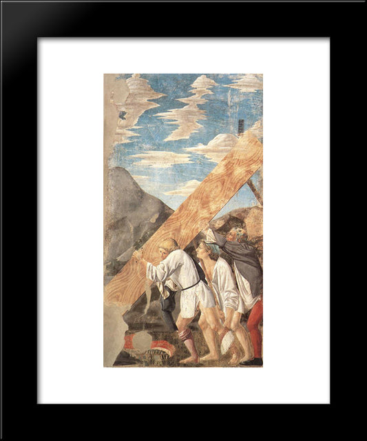 Burial Of The Holy Wood 20x24 Black Modern Wood Framed Art Print Poster by Piero, della Francesca