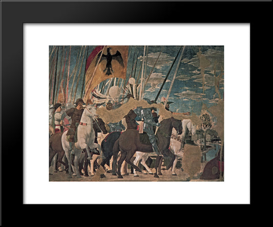 Constantine'S Victory Over Maxentius (Detail) 20x24 Black Modern Wood Framed Art Print Poster by Piero, della Francesca