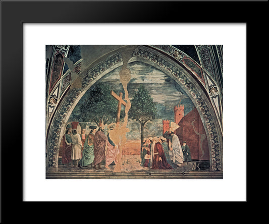 Exaltation Of The Cross Heraclius Enters Jerusalem With The Cross 20x24 Black Modern Wood Framed Art Print Poster by Piero, della Francesca