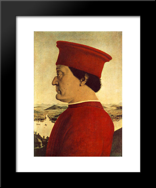 Federigo Da Montefeltro 20x24 Black Modern Wood Framed Art Print Poster by Piero, della Francesca