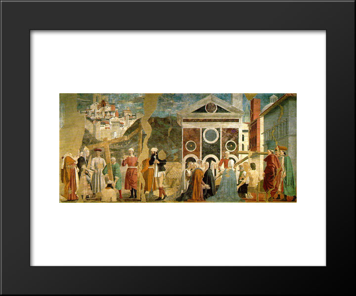 Finding And Recognition Of The True Cross 20x24 Black Modern Wood Framed Art Print Poster by Piero, della Francesca
