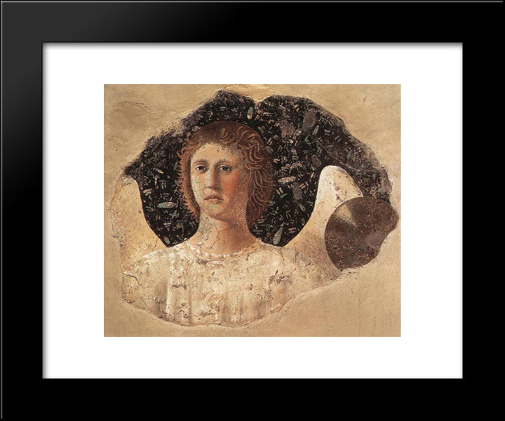 Head Of An Angel 20x24 Black Modern Wood Framed Art Print Poster by Piero, della Francesca