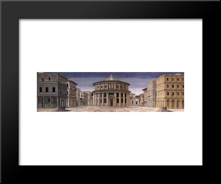 Ideal City 20x24 Black Modern Wood Framed Art Print Poster by Piero, della Francesca
