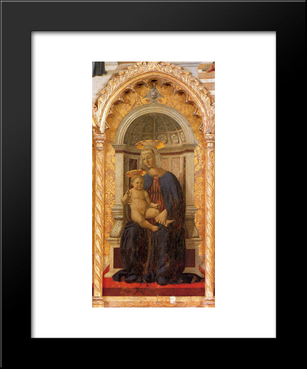 Madonna And Child 20x24 Black Modern Wood Framed Art Print Poster by Piero, della Francesca