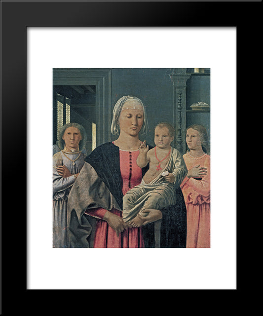 Madonna Of Senigallia With Child And Two Angels 20x24 Black Modern Wood Framed Art Print Poster by Piero, della Francesca