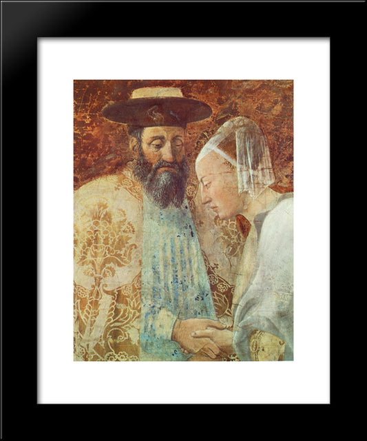 Meeting Between The Queen Of Sheba And King Solomon (Detail) 20x24 Black Modern Wood Framed Art Print Poster by Piero, della Francesca