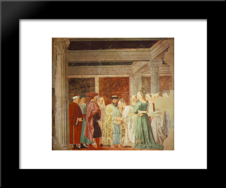Meeting Between The Queen Of Sheba And King Solomon 20x24 Black Modern Wood Framed Art Print Poster by Piero, della Francesca