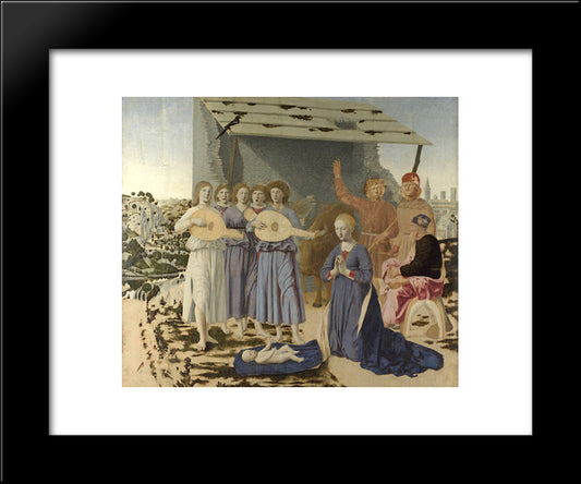 Nativity 20x24 Black Modern Wood Framed Art Print Poster by Piero, della Francesca