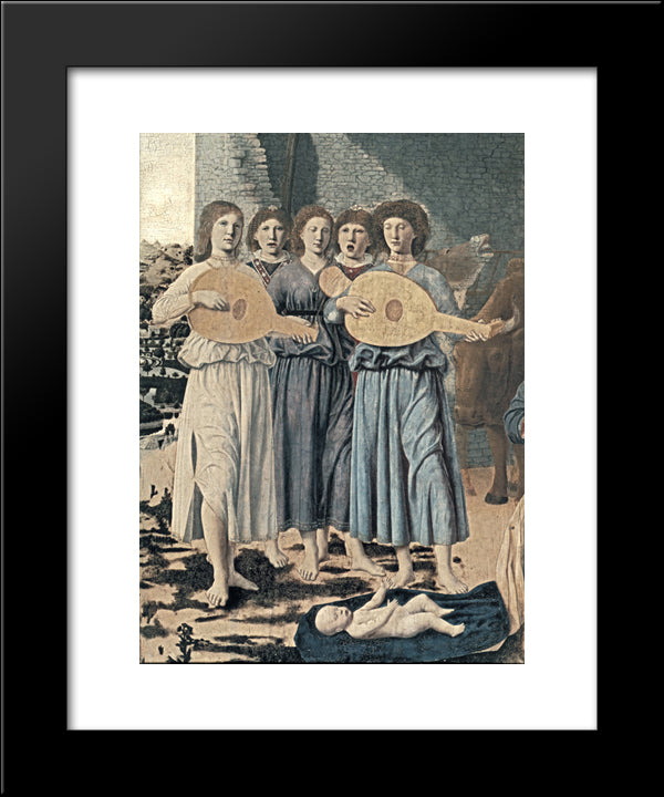 Nativity (Detail) 20x24 Black Modern Wood Framed Art Print Poster by Piero, della Francesca