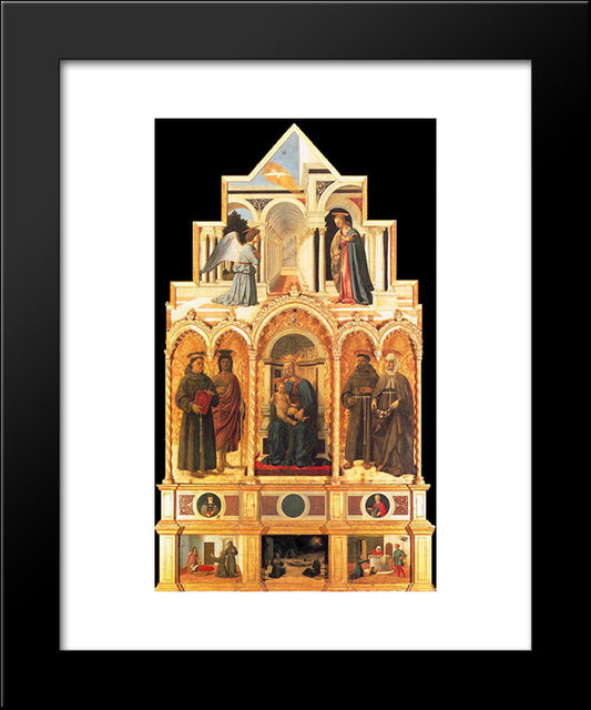 Polyptych Of St. Anthony 20x24 Black Modern Wood Framed Art Print Poster by Piero, della Francesca