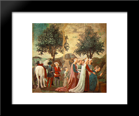 Procession Of The Queen Of Sheba 20x24 Black Modern Wood Framed Art Print Poster by Piero, della Francesca
