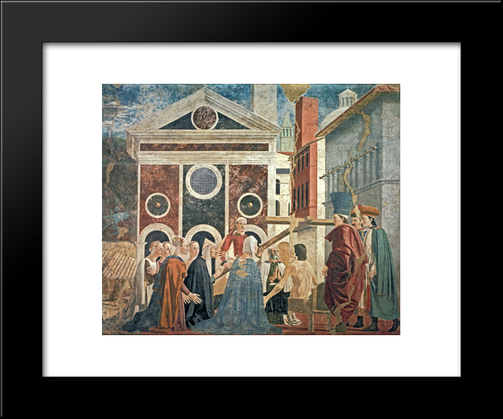 Recognition Of The True Cross 20x24 Black Modern Wood Framed Art Print Poster by Piero, della Francesca