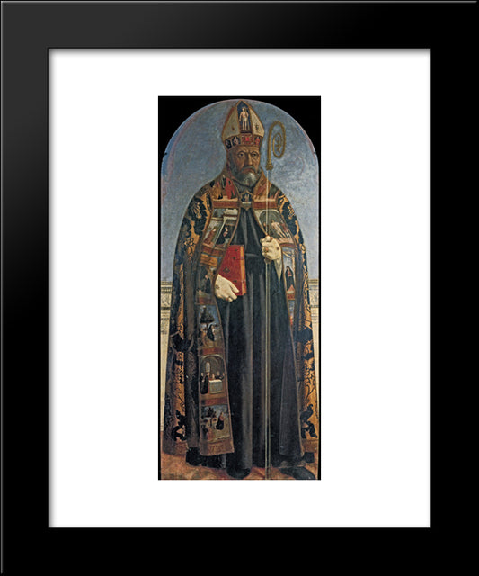 St. Augustine 20x24 Black Modern Wood Framed Art Print Poster by Piero, della Francesca