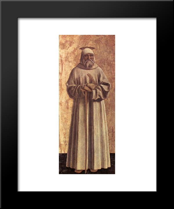 St. Benedict 20x24 Black Modern Wood Framed Art Print Poster by Piero, della Francesca