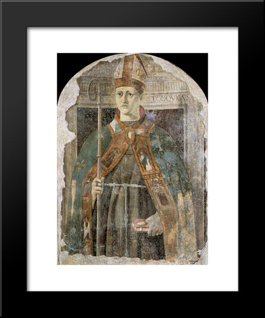 St. Ludovico 20x24 Black Modern Wood Framed Art Print Poster by Piero, della Francesca