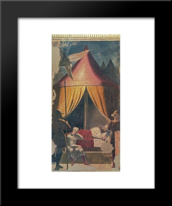 The Dream Of Constantine 20x24 Black Modern Wood Framed Art Print Poster by Piero, della Francesca