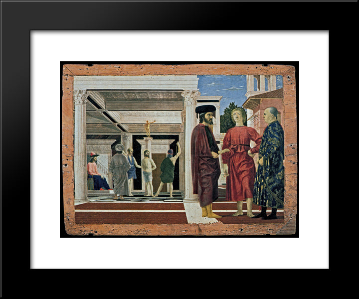 The Flagellation Of Christ 20x24 Black Modern Wood Framed Art Print Poster by Piero, della Francesca