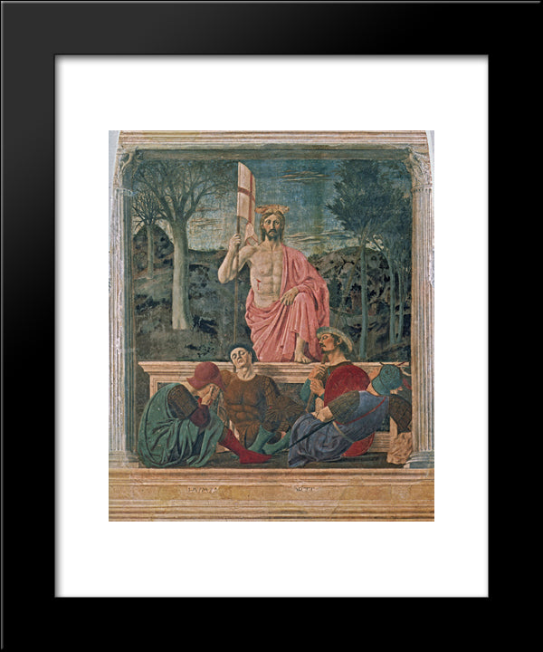 The Resurrection 20x24 Black Modern Wood Framed Art Print Poster by Piero, della Francesca