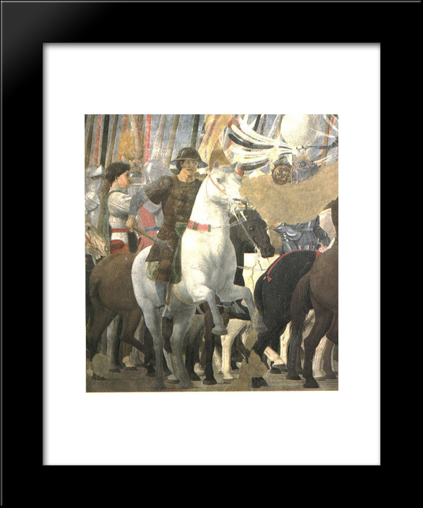 Victory Of Constantine At The Battle Of The Milvian Bridge 20x24 Black Modern Wood Framed Art Print Poster by Piero, della Francesca