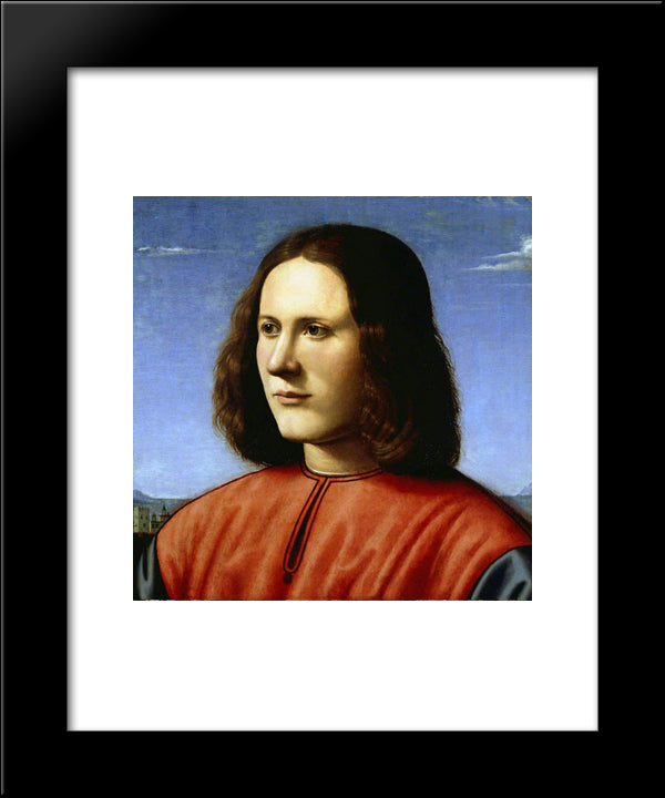 A Young Man 20x24 Black Modern Wood Framed Art Print Poster by Cosimo, Piero di