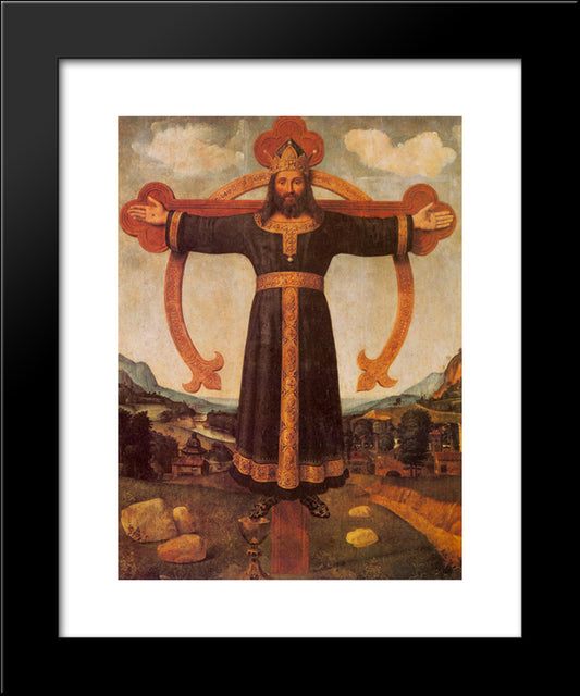 Crucifixion Of Christ 20x24 Black Modern Wood Framed Art Print Poster by Cosimo, Piero di