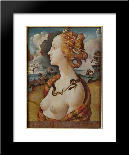 Portrait Of Simonetta Vespucci As Cleopatra 20x24 Black Modern Wood Framed Art Print Poster by Cosimo, Piero di