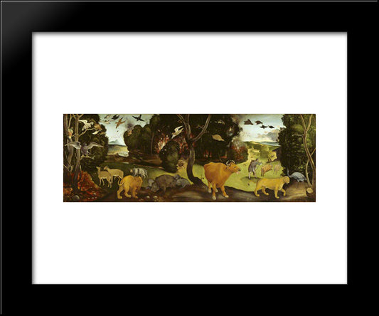The Forest Fire 20x24 Black Modern Wood Framed Art Print Poster by Cosimo, Piero di